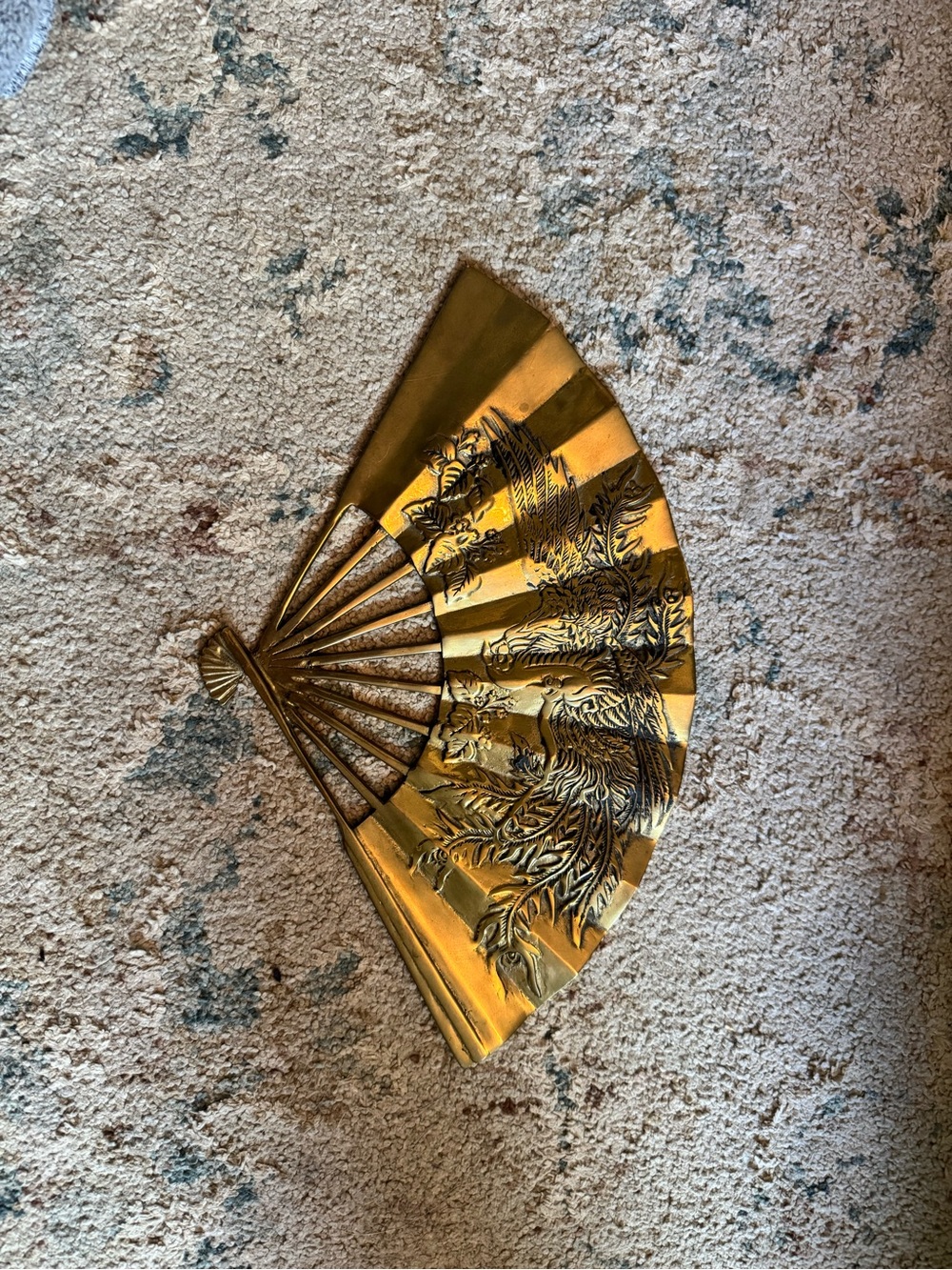 Decorative Handheld Folding Fan - Brass and HEAVY